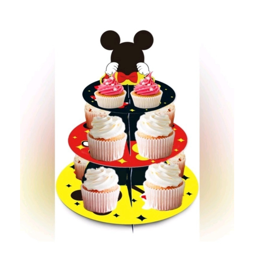 Mouse Cupcake Stand, 3-Tier Cupcake Holder Dessert Tower Birthday Decoration